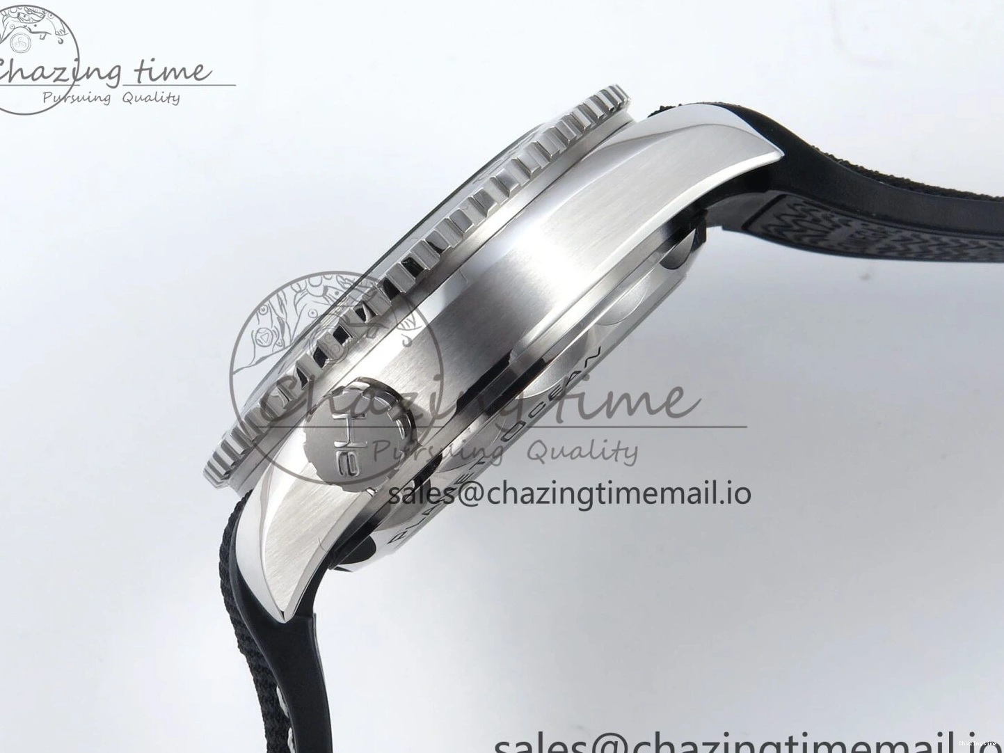 0216 Unisex Seamaster Planet Ocean 600M 43.5mm SS SCF 1:1 Best Edition Black Bezel Black Dial on Black Rubber Strap A8900 Super Clone 7664